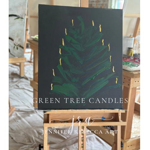 Green tree with glowing candles